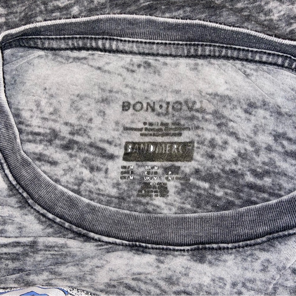 Bon Jovi Gray Slub Knit Tee Size M - Picture 6 of 6